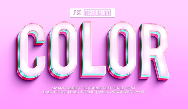 PSD gratuito efecto de estilo de texto en color