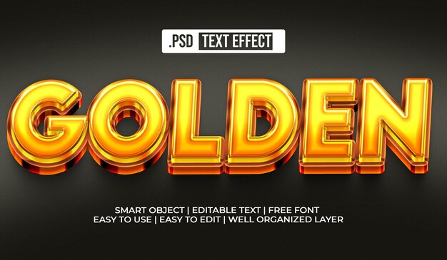 Efecto de estilo de texto dorado