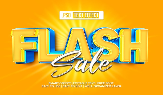 PSD gratuito efecto de estilo de texto flash