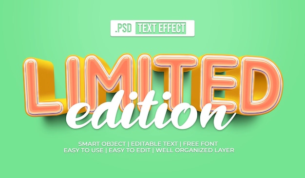 PSD gratuito efecto de estilo de texto limitado