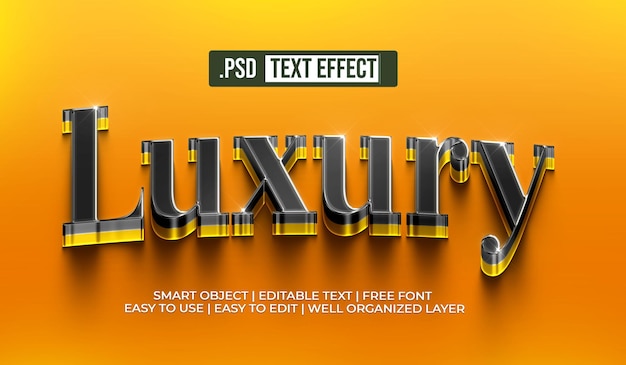 PSD gratuito efecto de estilo de texto de lujo