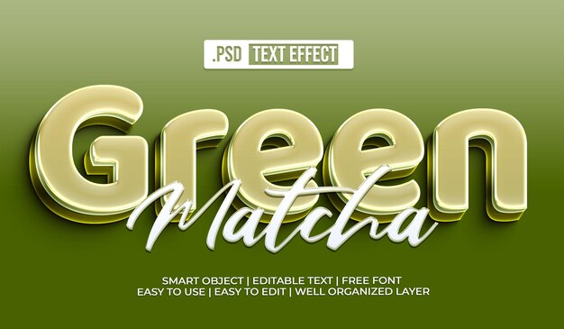 Efecto de estilo de texto Matcha verde