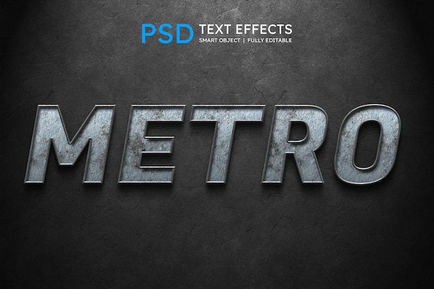 Efecto de estilo de texto de metro