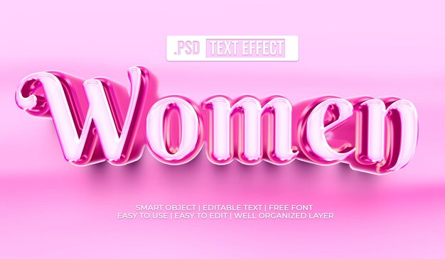 Efecto de estilo de texto de mujer
