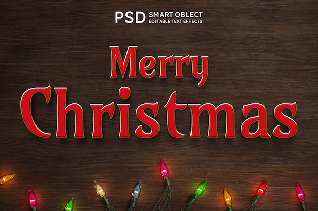 PSD gratuito efecto de estilo de texto navideño