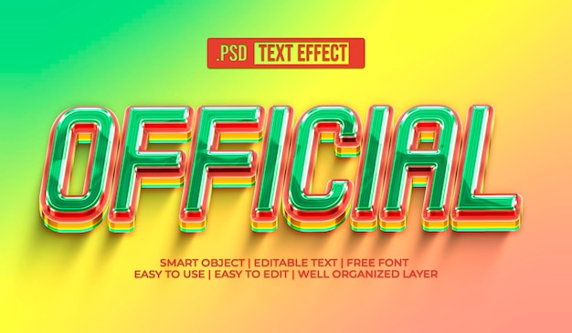 Efecto de estilo de texto oficial
