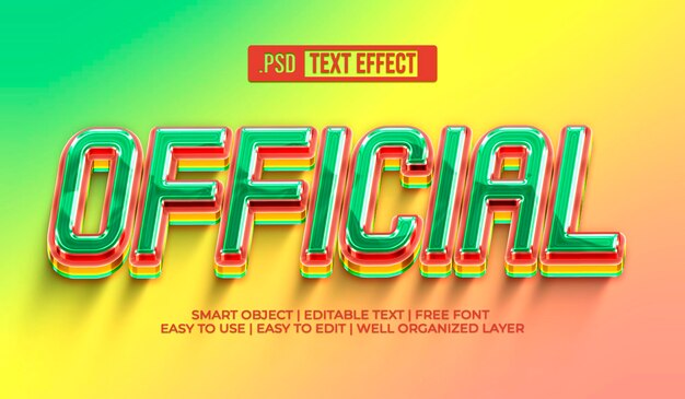 Efecto de estilo de texto oficial