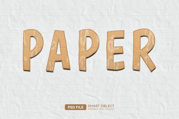 Efecto de estilo de texto en papel