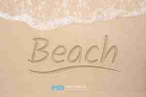 PSD gratuito efecto de estilo de texto de playa