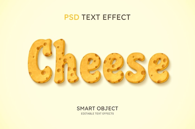 Efecto de estilo de texto de queso