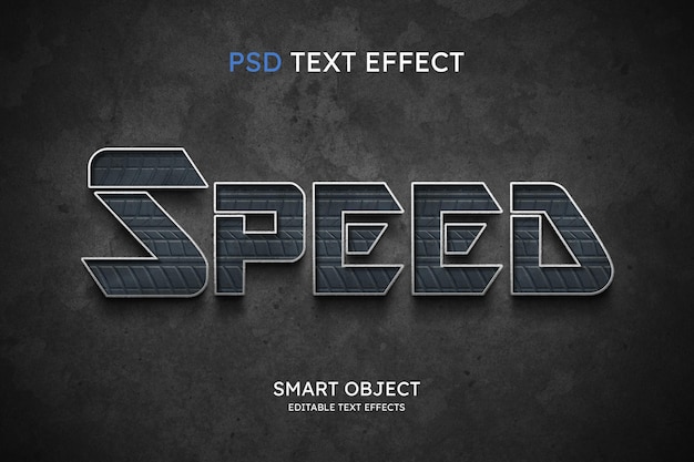 PSD gratuito efecto de estilo de texto de velocidad