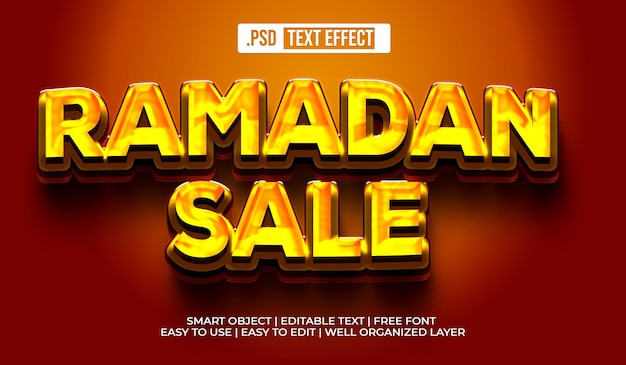 Efecto de estilo de texto de venta de ramadán
