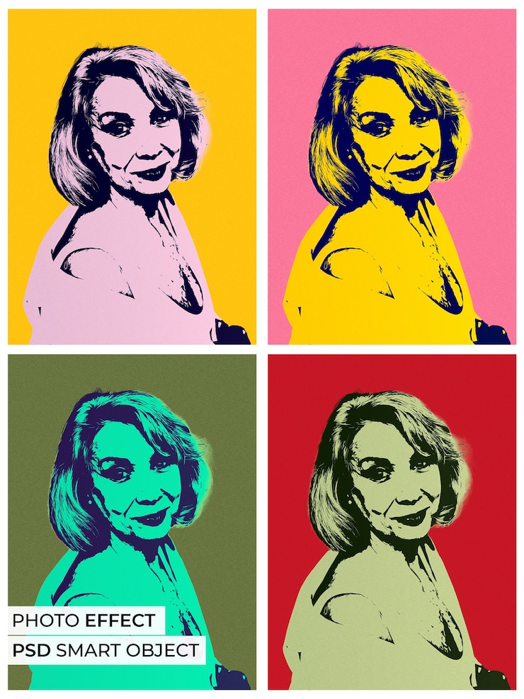 PSD gratuito efecto de foto de arte pop