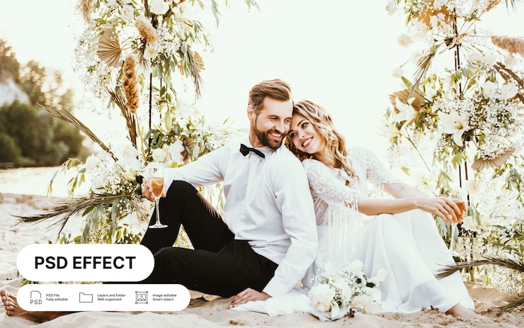 Efecto de la foto de la boda