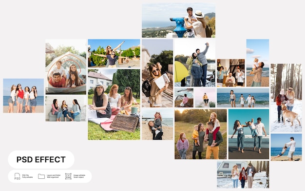 Efecto de foto de cuadrícula de collage