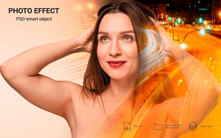 PSD gratuito efecto de foto de doble exposición