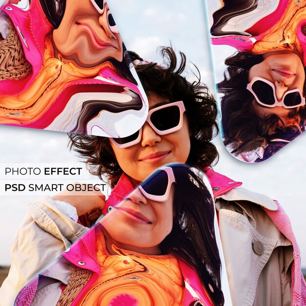 Efecto de foto de formas distorsionadas