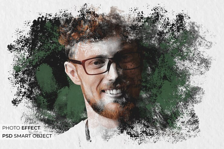 PSD gratuito efecto de foto de mancha de tinta