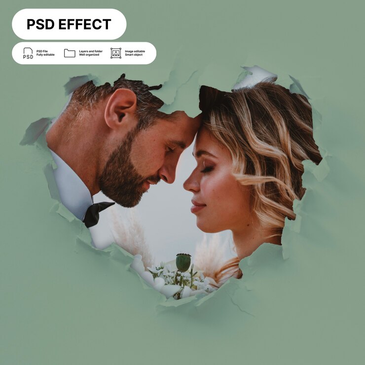 PSD gratuito efecto de foto de papel rasgado