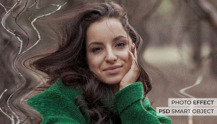 PSD gratuito efecto de foto de parpadeo del televisor