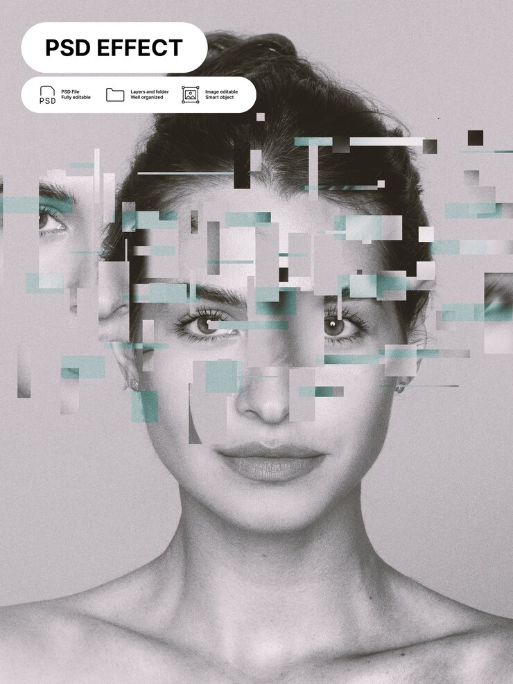 PSD gratuito efecto de fotografía creativa abstracta