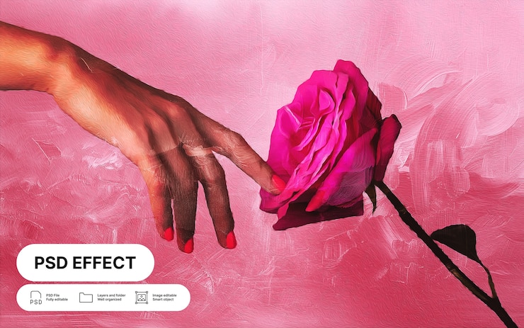 PSD gratuito efecto de fotografía de pintura