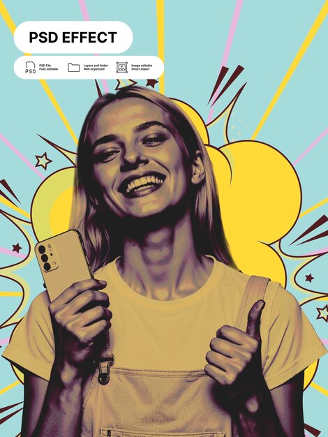 Efecto fotográfico de arte pop