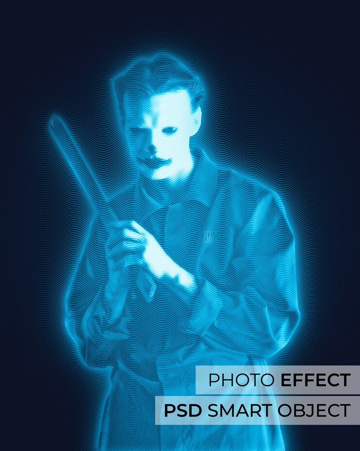 PSD gratuito efecto fotográfico de holograma