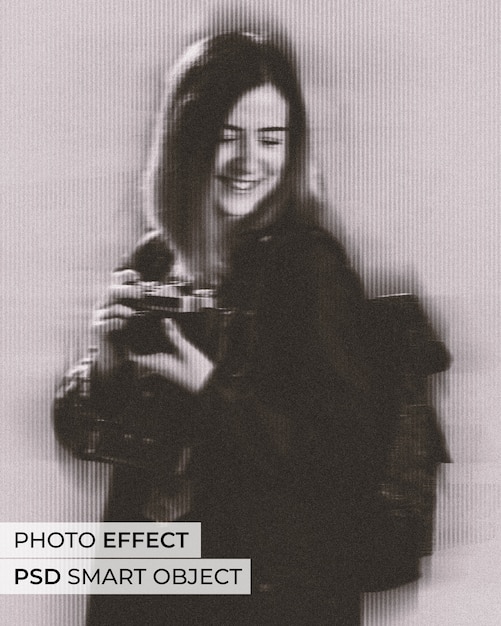 Efecto fotográfico de líneas borrosas verticales