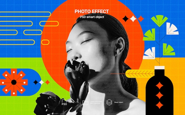 Efecto fotográfico de maximalismo tecnológico caótico