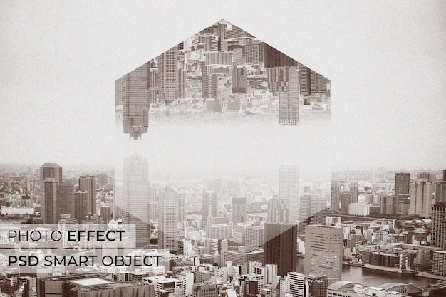 Efecto fotográfico de reflexión geométrica
