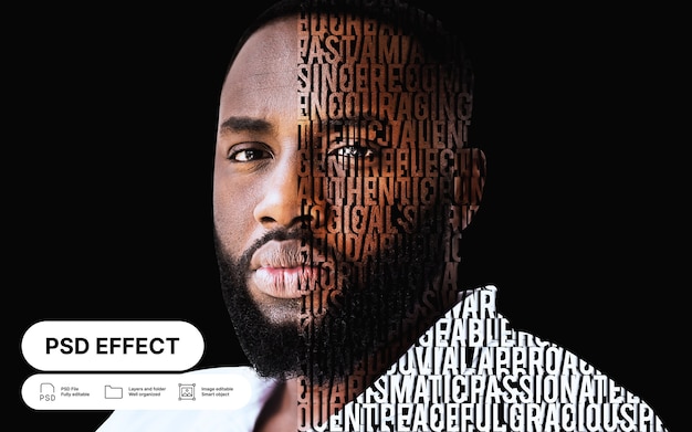 Efecto fotográfico de tipografía
