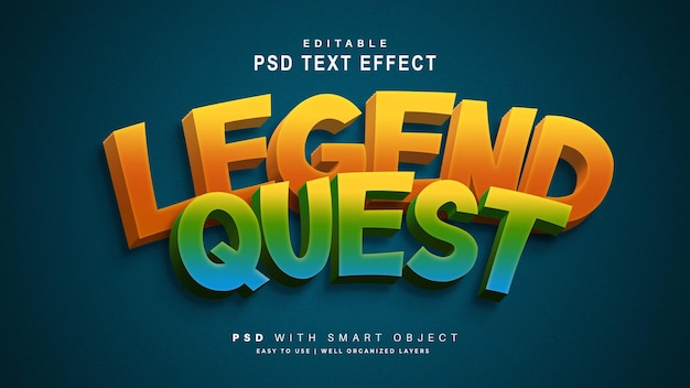 Efecto de texto 3D Legend Quest