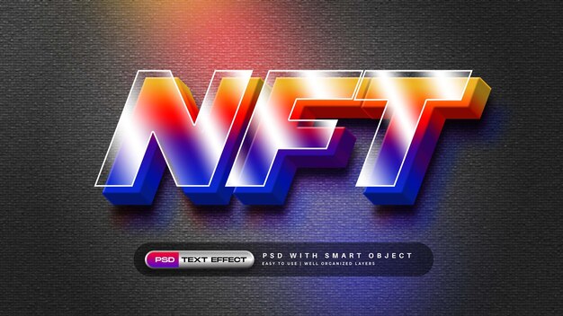 Efecto de texto 3D NFT moderno