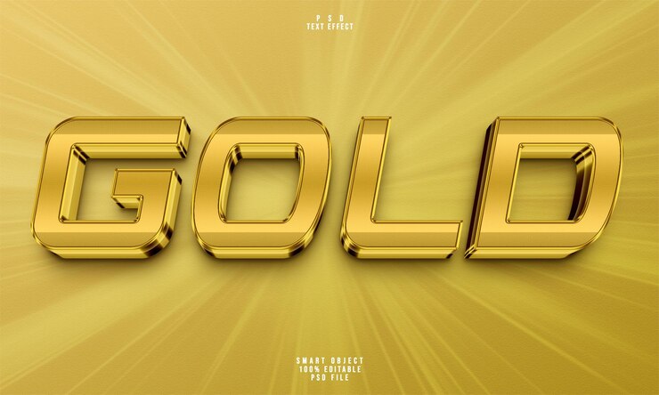 PSD gratuito efecto de texto 3d de oro editable