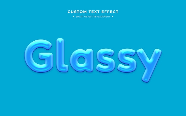 efecto de texto 3d de vidrio