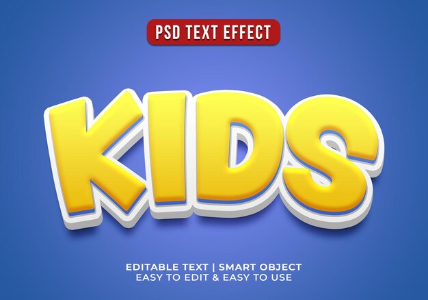 Efecto de texto amarillo 3D para niños