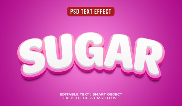 Efecto de texto de azúcar editable