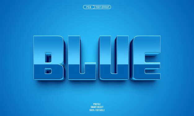 Efecto de texto azul 3D editable