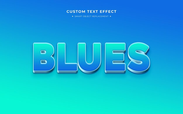 Efecto de texto azul 3d