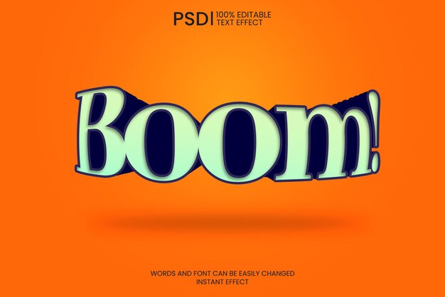 PSD gratuito efecto de texto boom editable
