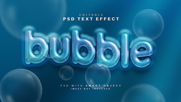 Efecto de texto brillante Bubble 3D