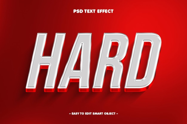 PSD gratuito efecto de texto brillante duro editable