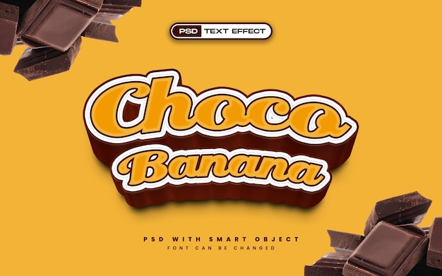 Efecto de texto choco banana