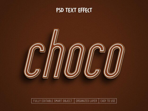 Efecto de texto de chocolate