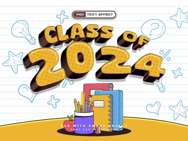 Efecto de texto de la clase de 2024
