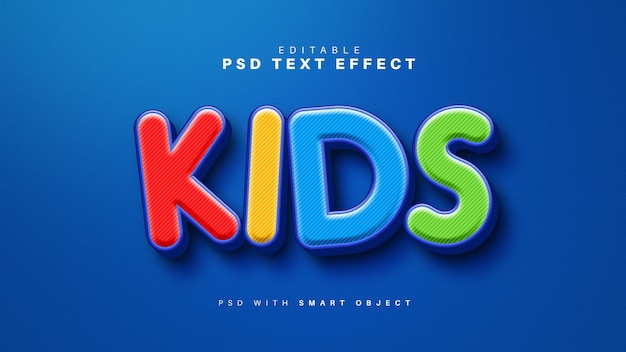Efecto de texto colorido para niños
