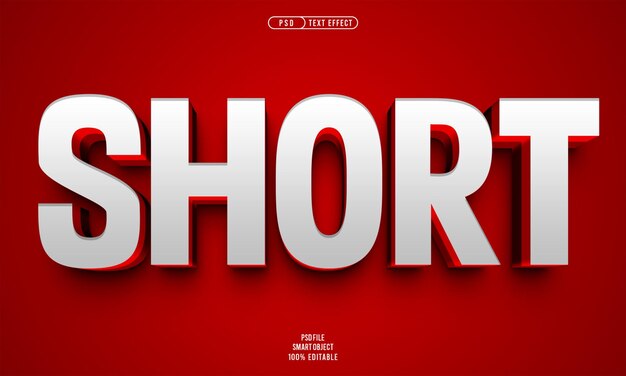 Efecto de texto corto editable en 3D