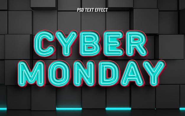 PSD gratuito efecto de texto cyber monday