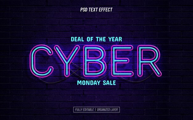 Efecto de texto Cyber Monday